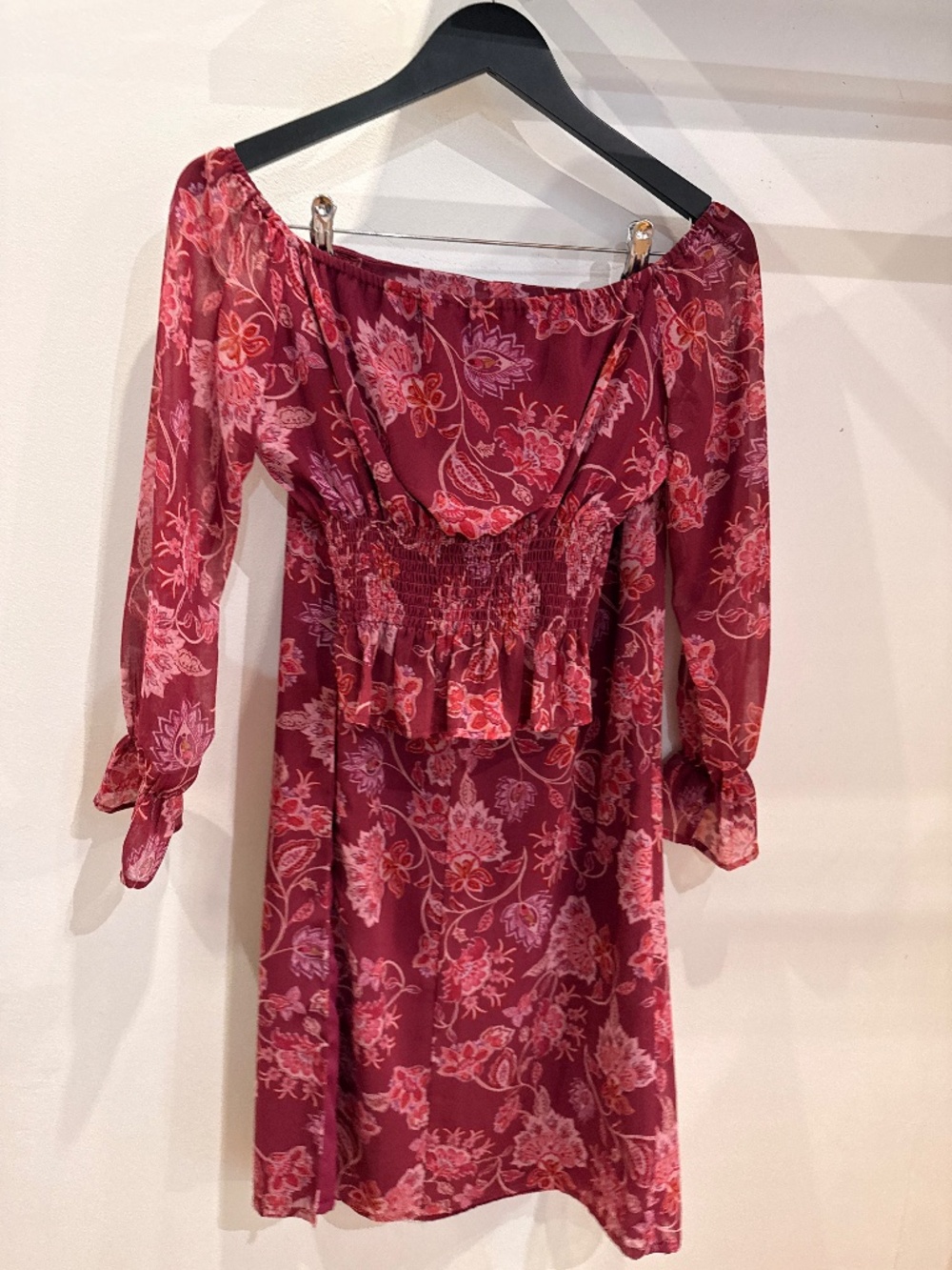 The Are Burgundy Floral Two-Piece Set